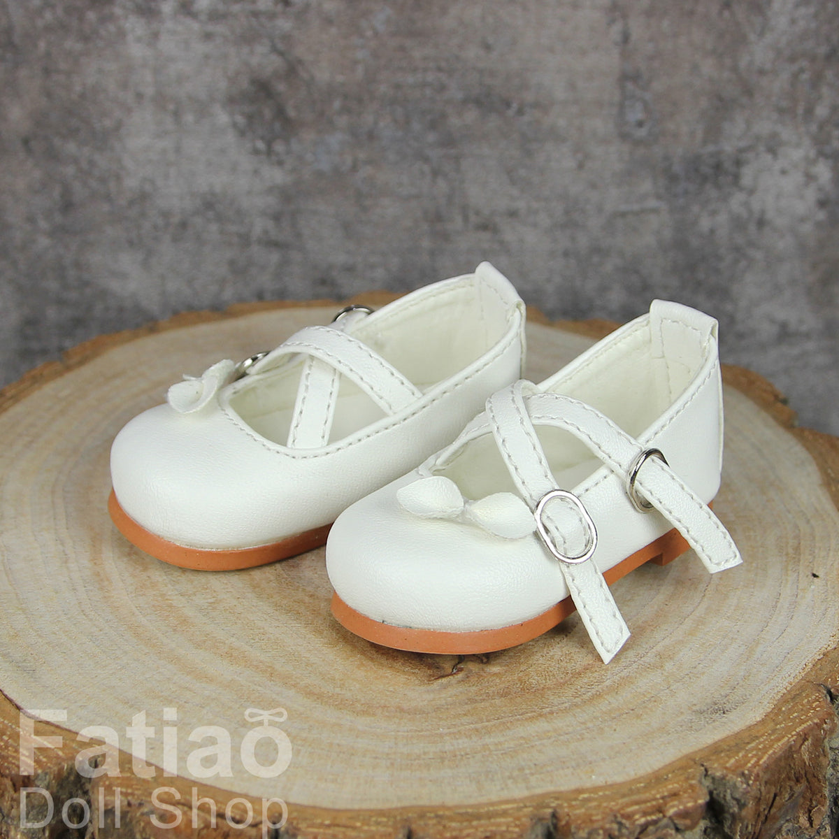 Fatiao - New 1/4 BJD MSD MDD Dollfie Dolls Mary Jane Shoes - White (Size 5.5cm)