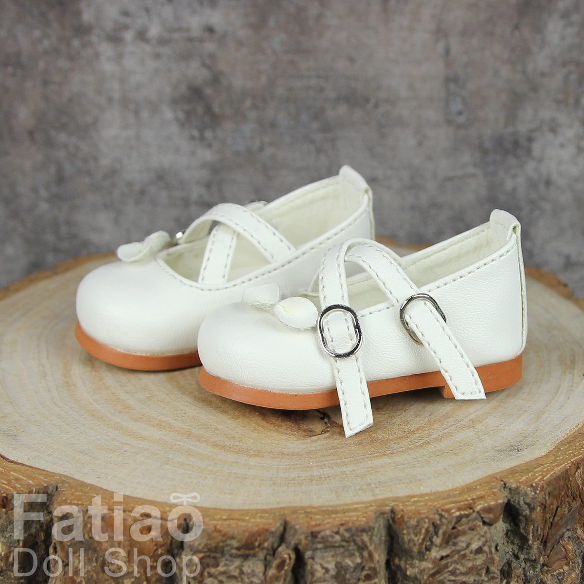 Fatiao - New 1/4 BJD MSD MDD Dollfie Dolls Mary Jane Shoes - White (Size 5.5cm)