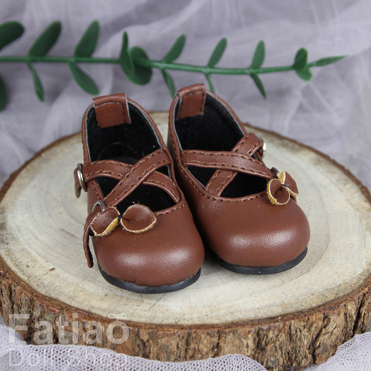 Fatiao - New 1/4 BJD MSD MDD Dollfie Dolls Mary Jane Shoes - Brown (Size 5.5cm)