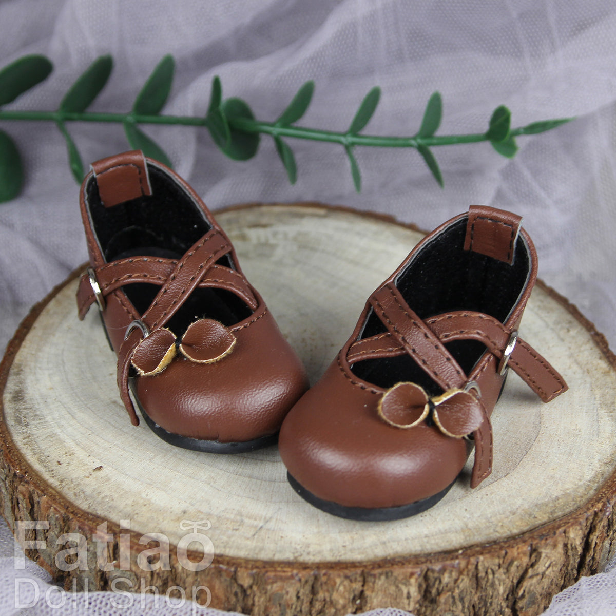 Fatiao - New 1/4 BJD MSD MDD Dollfie Dolls Mary Jane Shoes - Brown (Size 5.5cm)