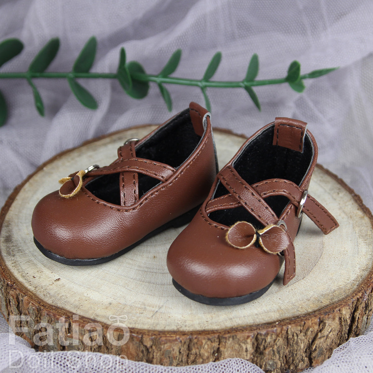 Fatiao - New 1/4 BJD MSD MDD Dollfie Dolls Mary Jane Shoes - Brown (Size 5.5cm)