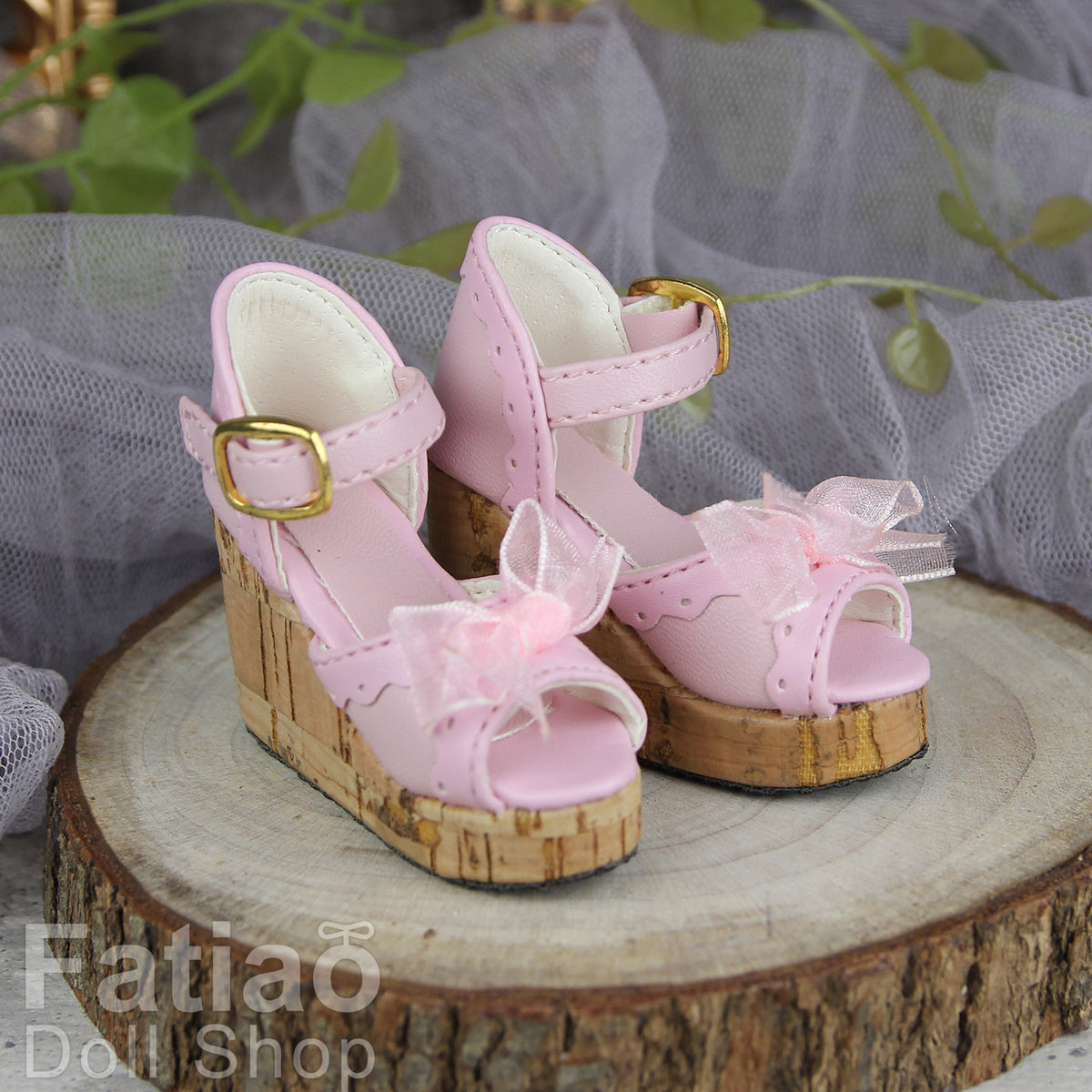 Fatiao - New 1/4 BJD MSD Dollfie Dolls Wedge sandals Shoes - Pink (Size 5cm)