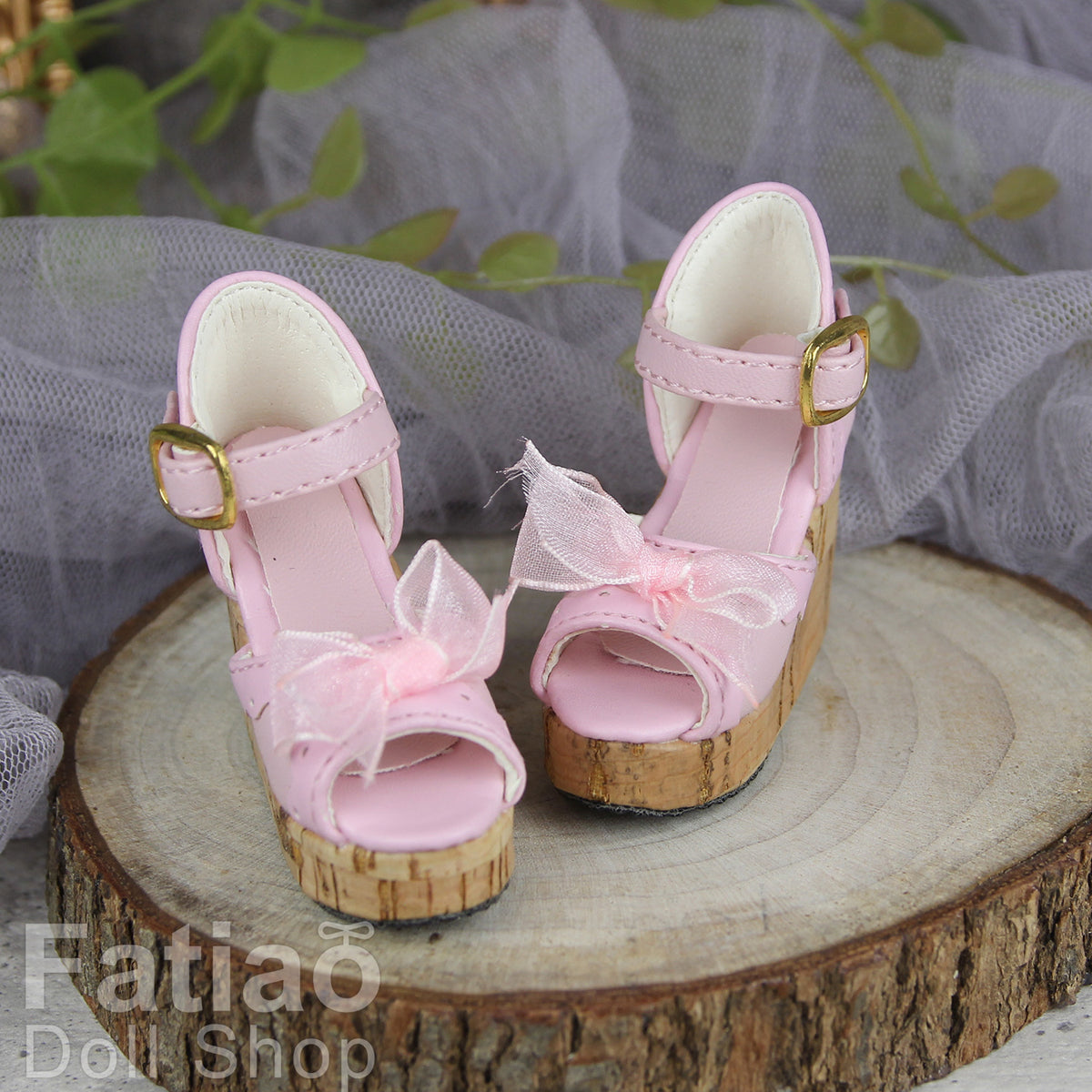 Fatiao - New 1/4 BJD MSD Dollfie Dolls Wedge sandals Shoes - Pink (Size 5cm)