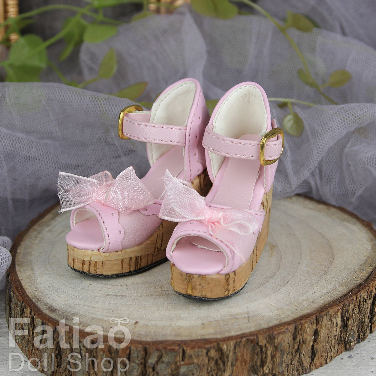 Fatiao - New 1/4 BJD MSD Dollfie Dolls Wedge sandals Shoes - Pink (Size 5cm)