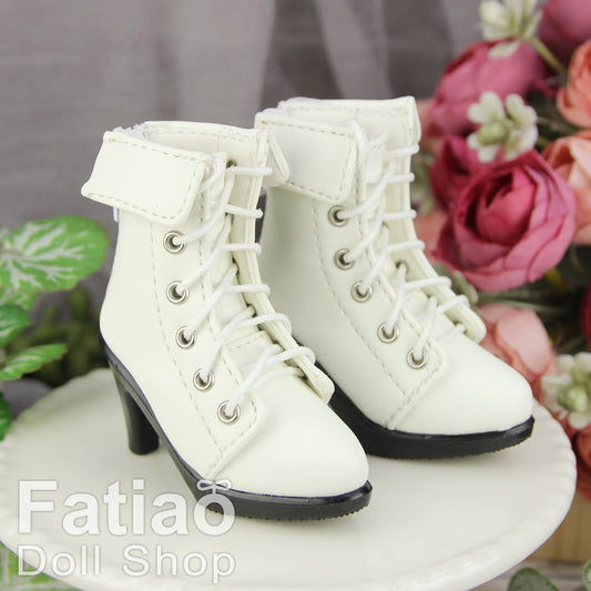 Fatiao - New 1/4 BJD Dollfie MSD High Heeled Shoes Boots - White (Size 5.5cm)