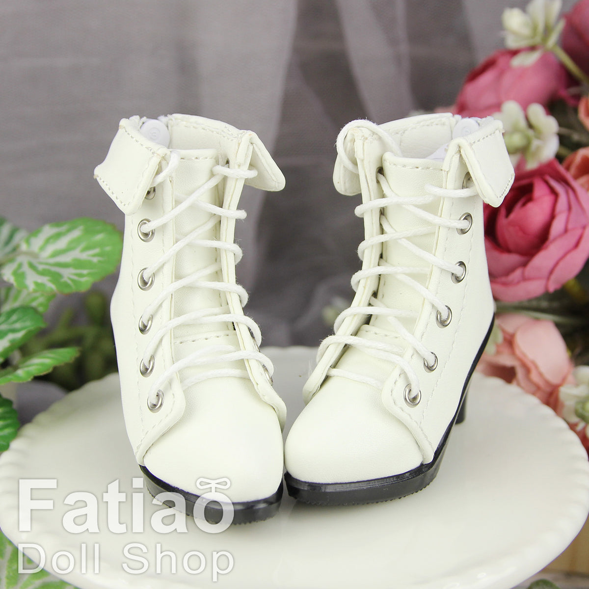 Fatiao - New 1/4 BJD Dollfie MSD High Heeled Shoes Boots - White (Size 5.5cm)