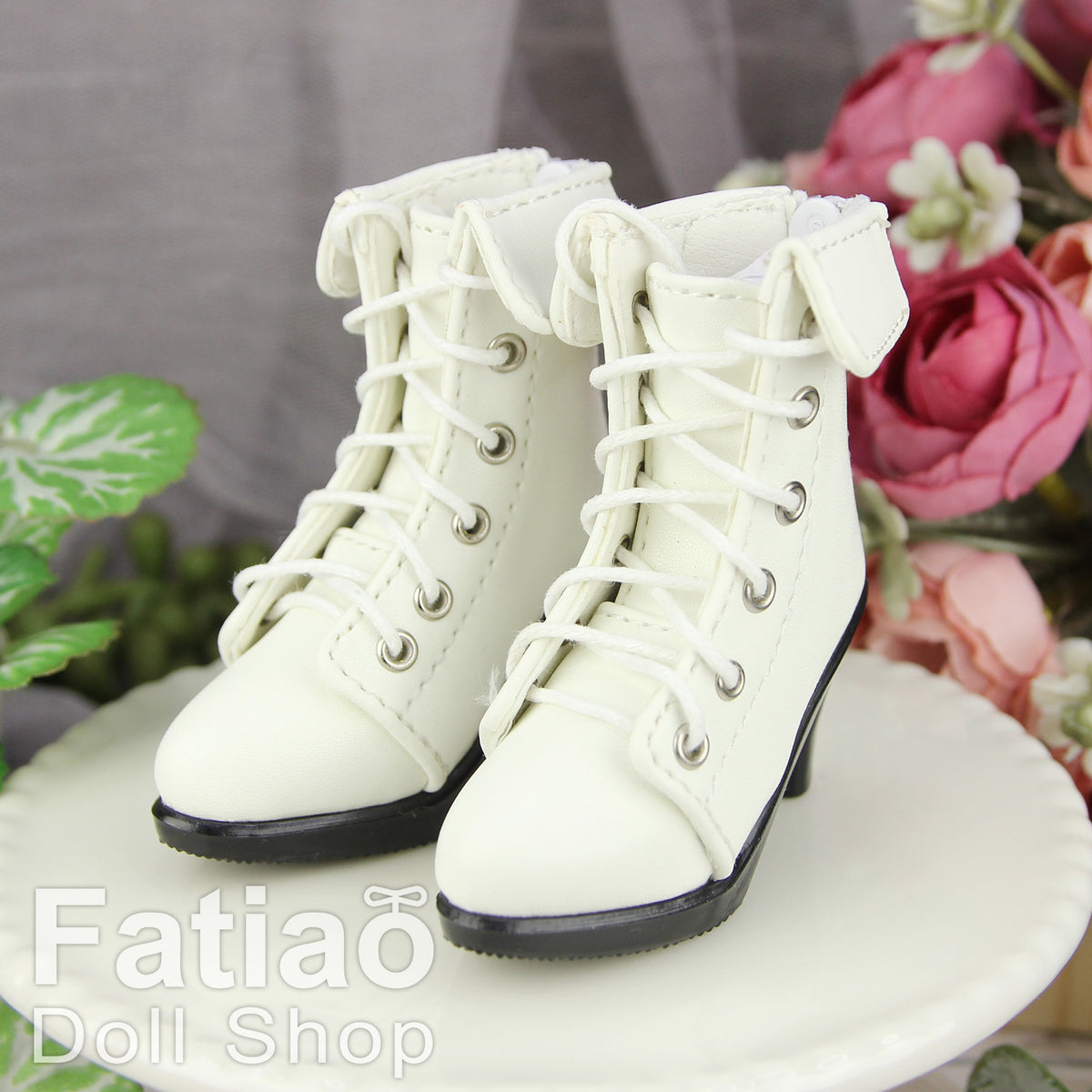 Fatiao - New 1/4 BJD Dollfie MSD High Heeled Shoes Boots - White (Size 5.5cm)