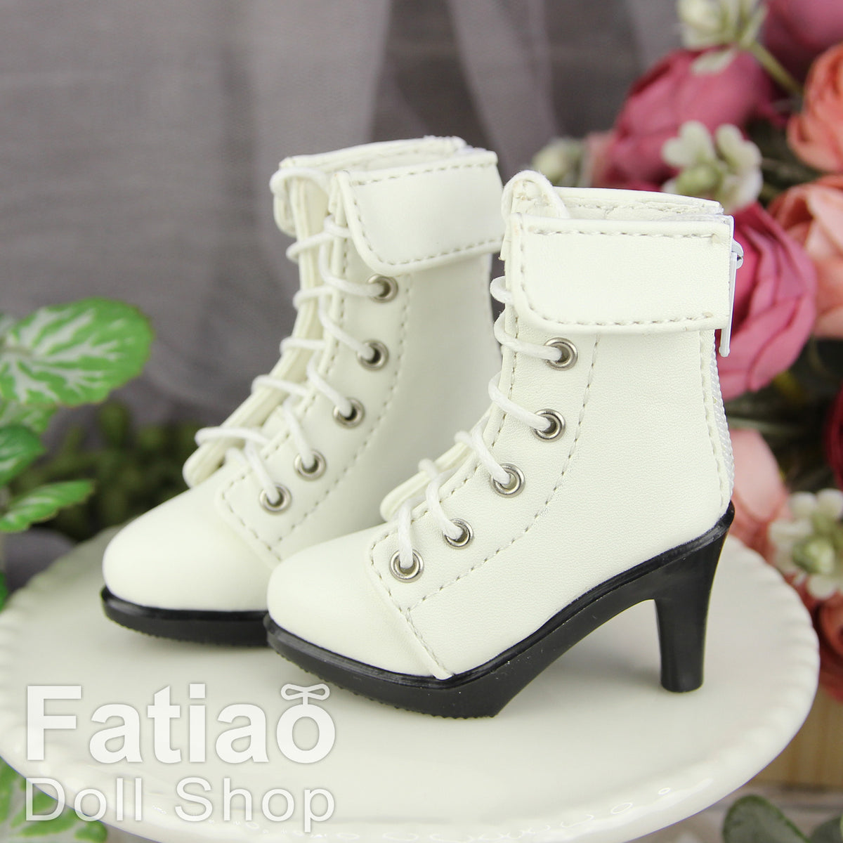 Fatiao - New 1/4 BJD Dollfie MSD High Heeled Shoes Boots - White (Size 5.5cm)