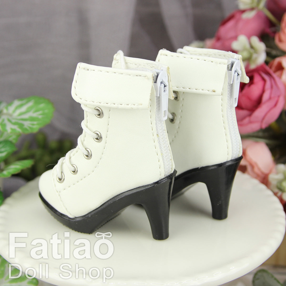 Fatiao - New 1/4 BJD Dollfie MSD High Heeled Shoes Boots - White (Size 5.5cm)