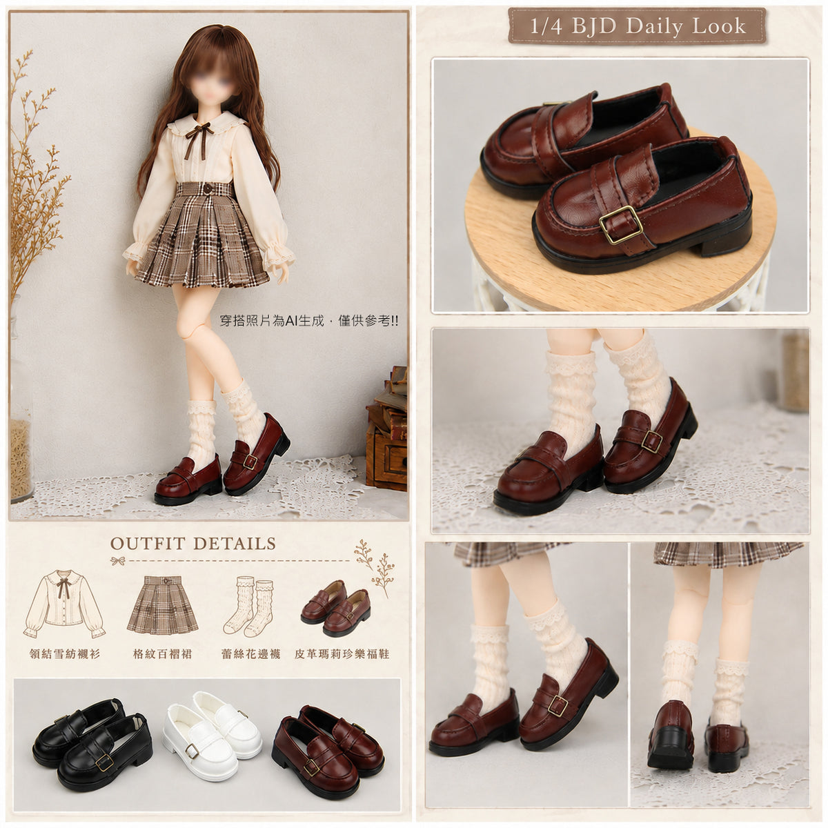 Fatiao - New 1/4 BJD MSD MDD Dollfie Dolls Shoes (Size 5.5cm)