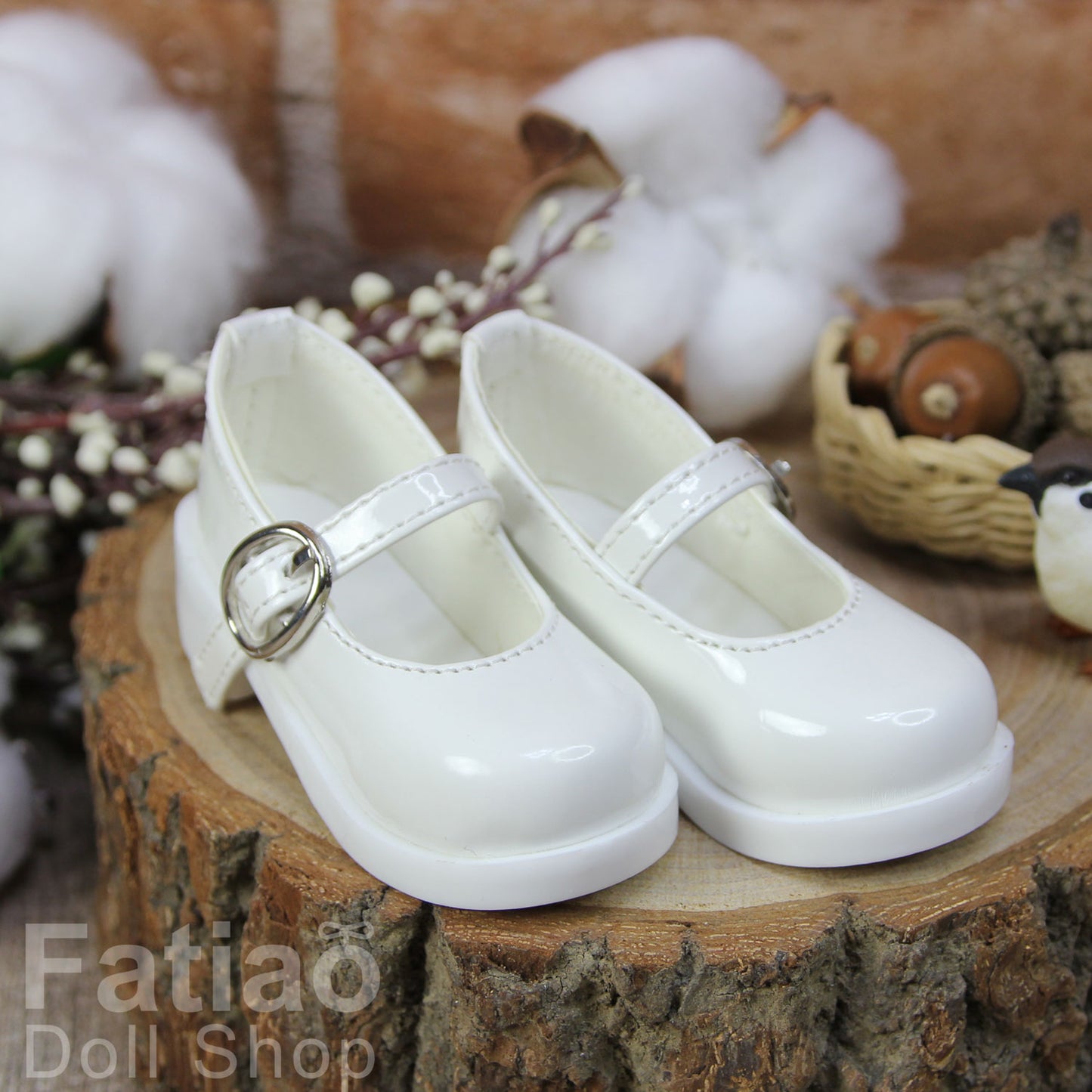 Fatiao - New 1/3 BJD Dollfie Dolls Mary Jane Shoes - White (Size 6.5cm)