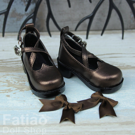 Fatiao - New 1/3 BJD Dollfie Dolls Mary Jane Shoes - bronze (Size 6.5cm)