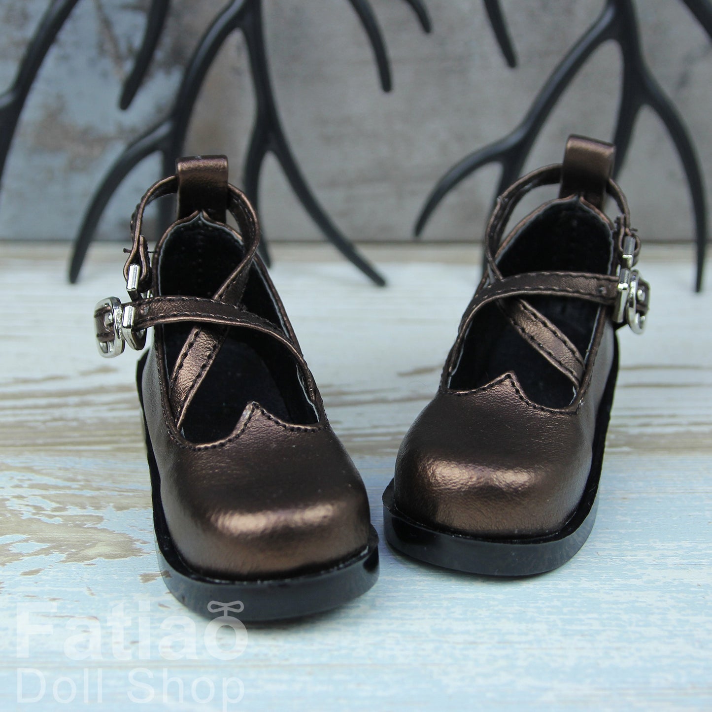 Fatiao - New 1/3 BJD Dollfie Dolls Mary Jane Shoes - bronze (Size 6.5cm)
