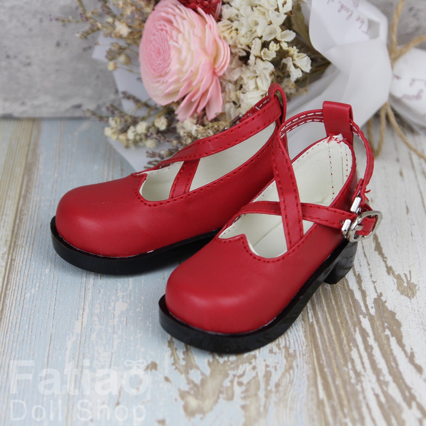Fatiao - New 1/3 BJD Dollfie Dolls Mary Jane Shoes - Red (Size 6.5cm)