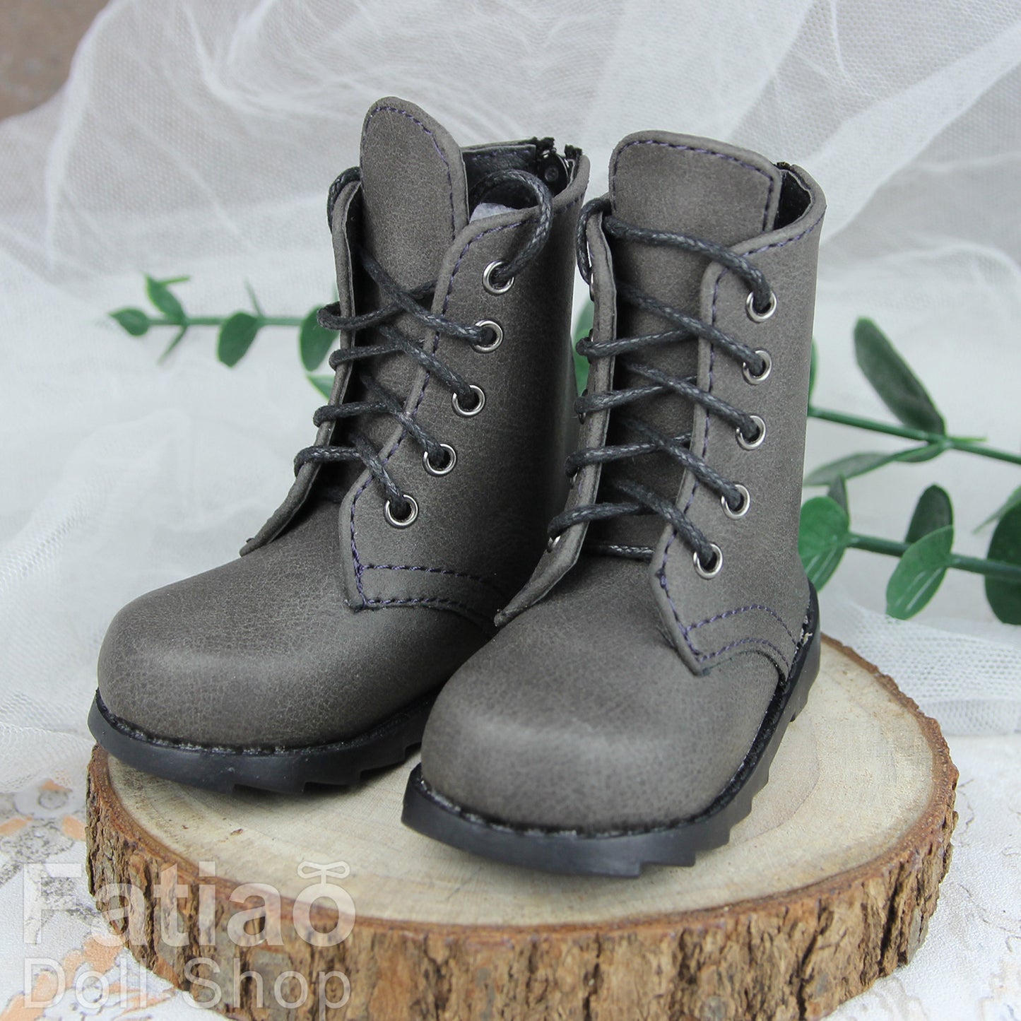Fatiao - 1/3 BJD SD Supper dollfie Boots Dolls Shoes - Gray (Size 7.5cm)