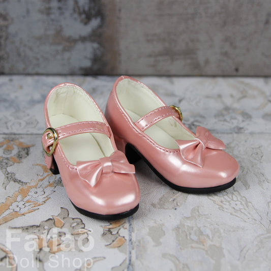 Fatiao - 1/3 BJD Super Dollfie SD DD girl Doll Shoes chunky heels platform  - Pearl pink