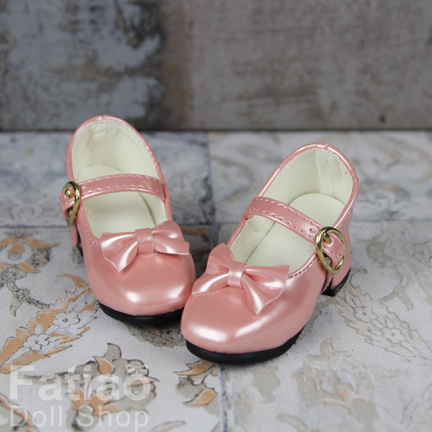 Fatiao - 1/3 BJD Super Dollfie SD DD girl Doll Shoes chunky heels platform  - Pearl pink