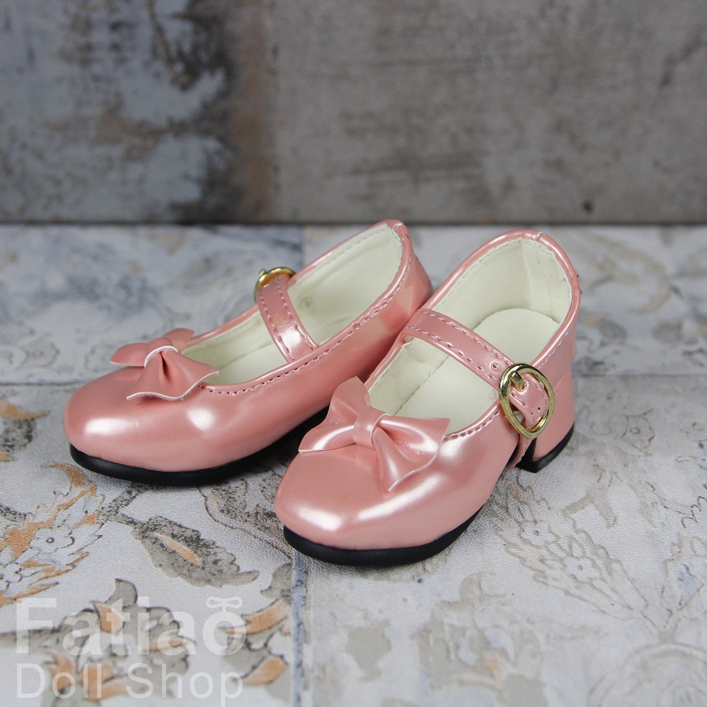 Fatiao - 1/3 BJD Super Dollfie SD DD girl Doll Shoes chunky heels platform  - Pearl pink