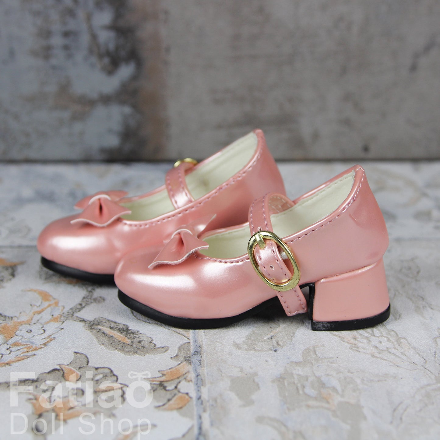 Fatiao - 1/3 BJD Super Dollfie SD DD girl Doll Shoes chunky heels platform  - Pearl pink