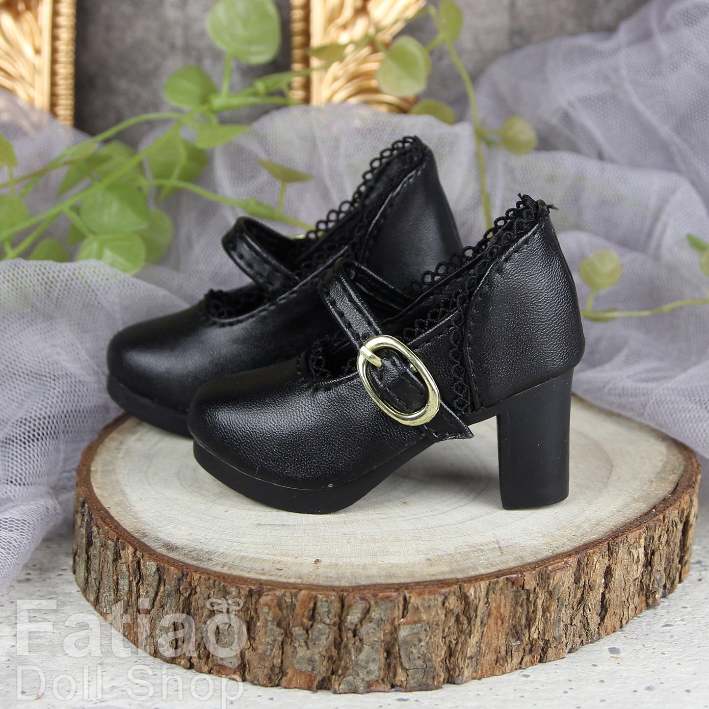 Fatiao - New 1/3 BJD Dollfie DD Dolls High heels Shoes - Black (Size 6cm)