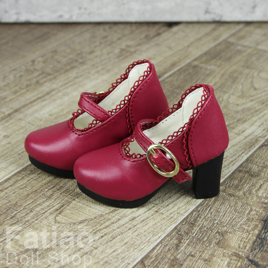 Fatiao - New 1/3 BJD Dollfie DD Dolls High heels Shoes - Red (Size 6cm)