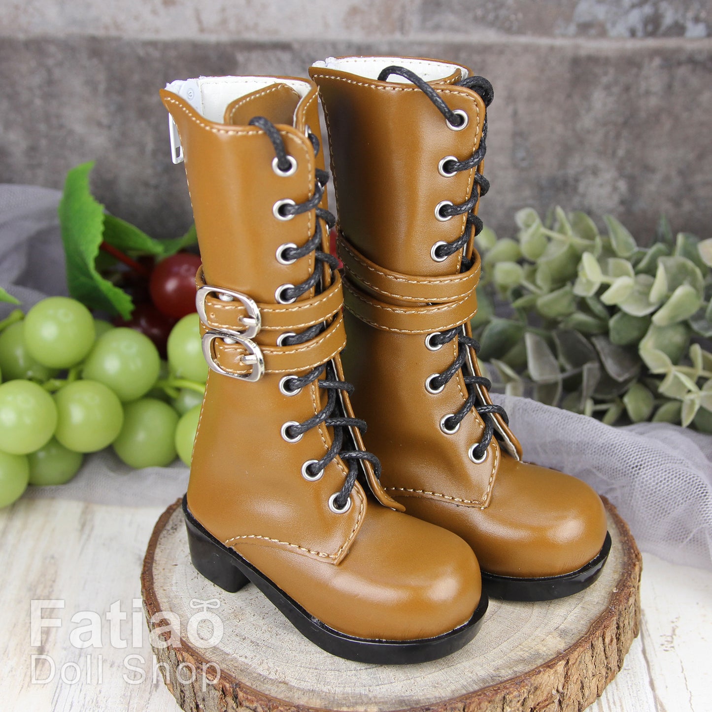 Fatiao - New 1/3 BJD Dollfie DD Dolls Shoes Boots - Brown (Size 6.5cm)