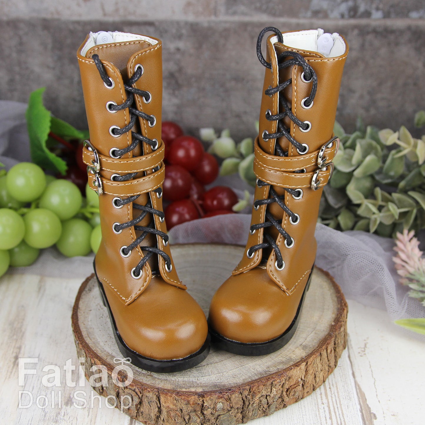 Fatiao - New 1/3 BJD Dollfie DD Dolls Shoes Boots - Brown (Size 6.5cm)