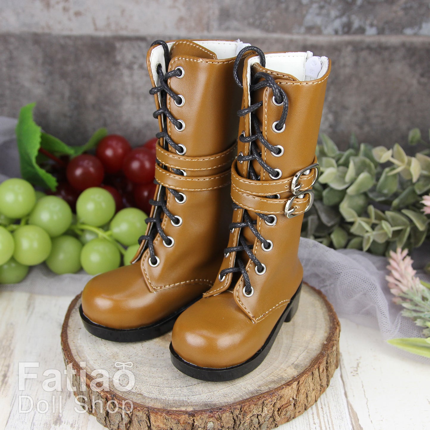 Fatiao - New 1/3 BJD Dollfie DD Dolls Shoes Boots - Brown (Size 6.5cm)