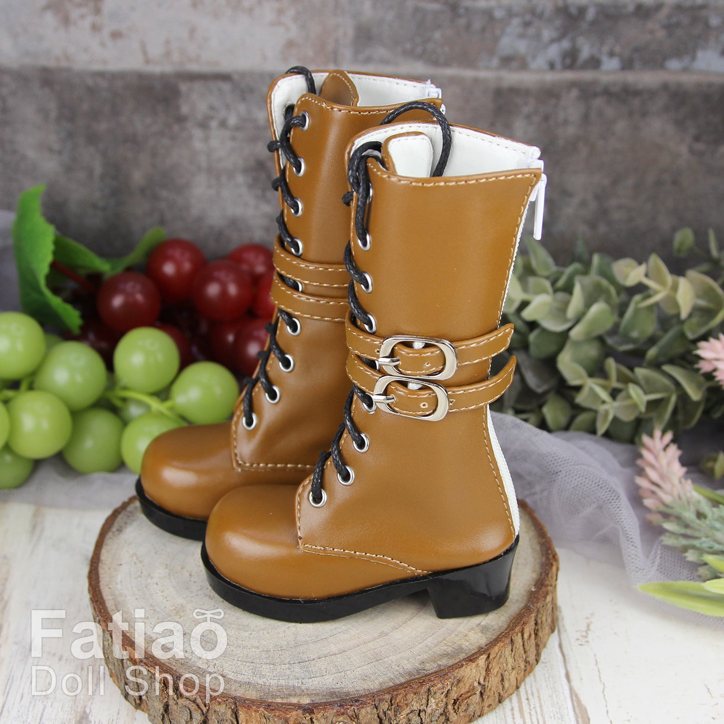 Fatiao - New 1/3 BJD Dollfie DD Dolls Shoes Boots - Brown (Size 6.5cm)