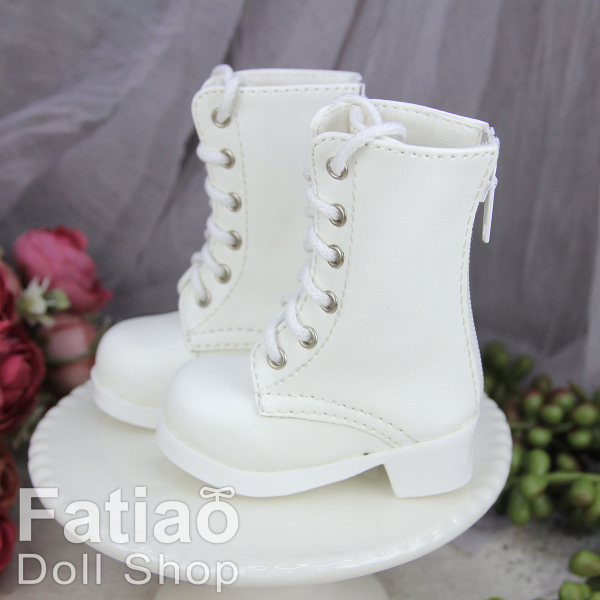Fatiao - New 1/3 BJD Dollfie DD Dolls Shoes Boots - White (Size 6.5cm)