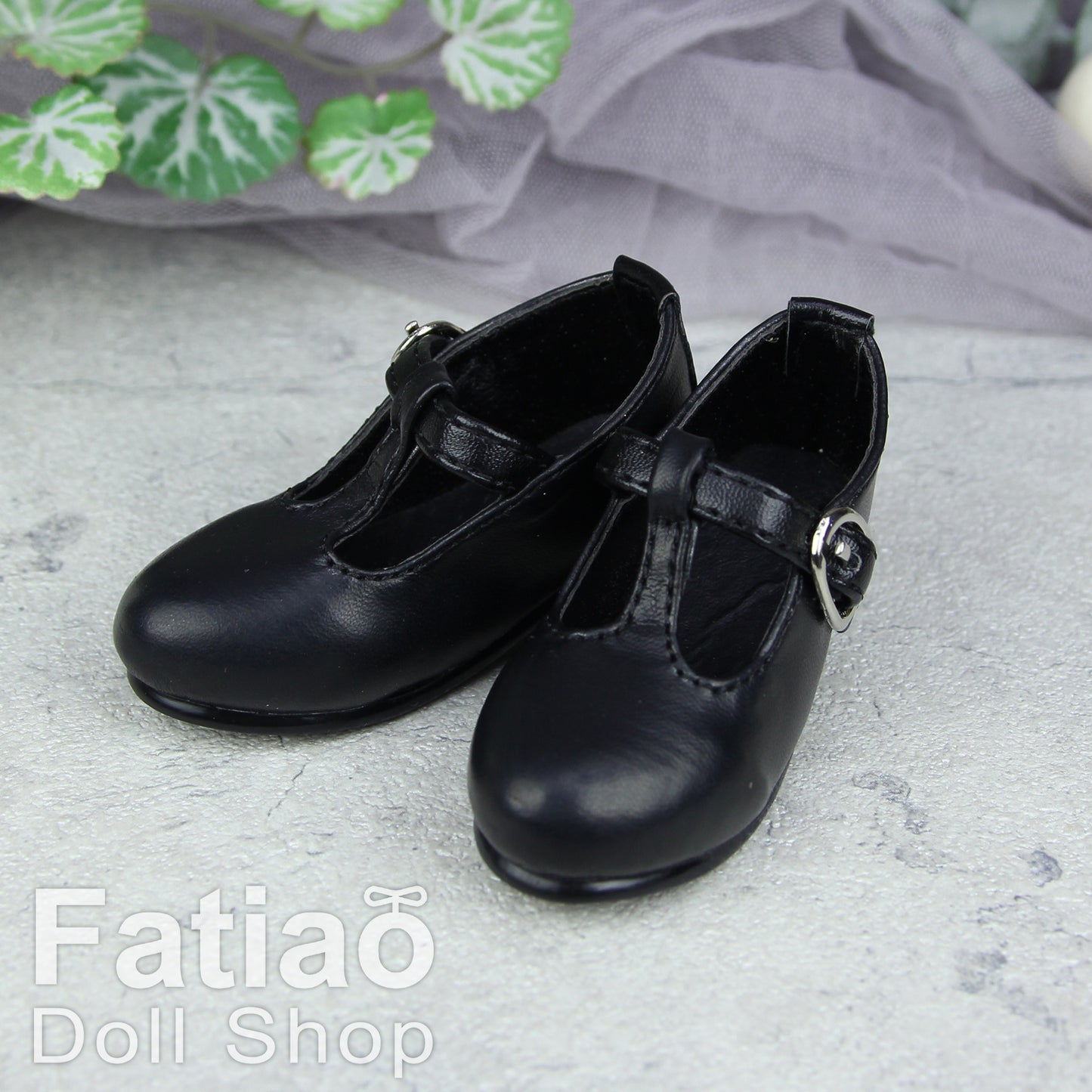 Fatiao - New 1/3 BJD Dollfie Dolls Mary Jane Shoes - Black (Size 6.5cm)