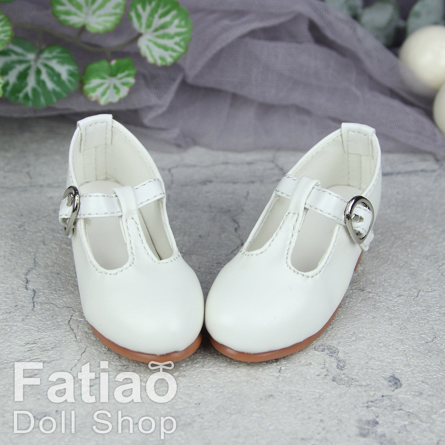 Fatiao - New 1/3 BJD Dollfie Dolls Mary Jane Shoes - white (Size 6.5cm)