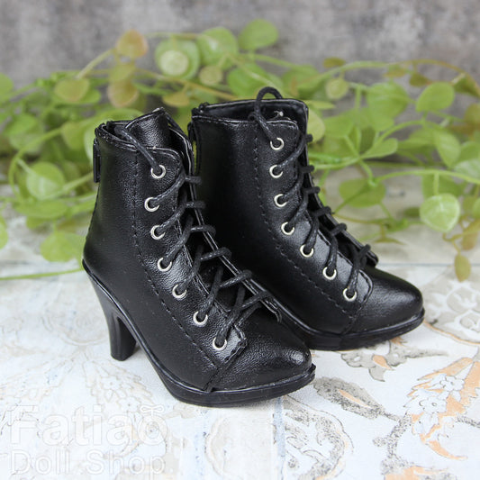 Fatiao -  Dollfie 1/3 BJD SD High Heeled Shoes Boots - Black (Size 6.5cm)