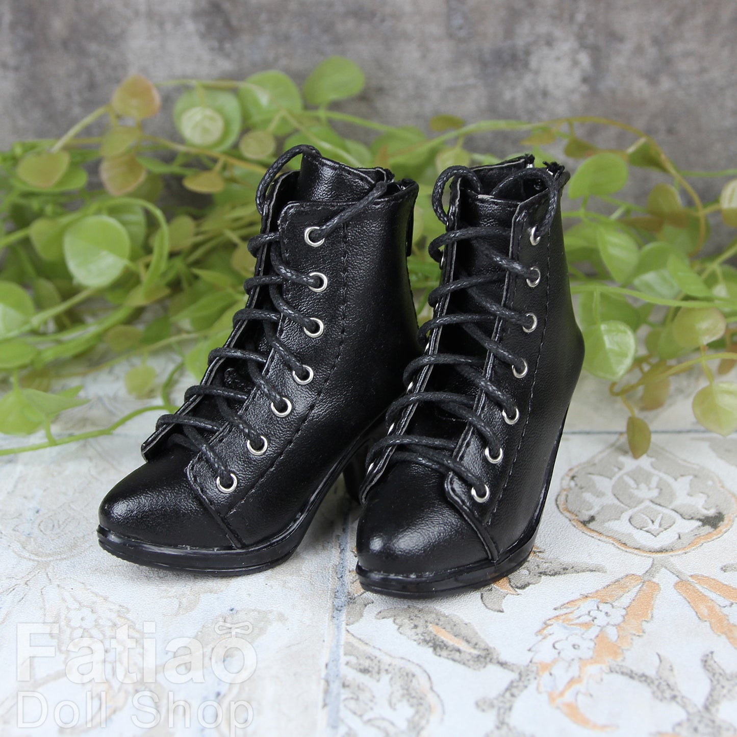 Fatiao -  Dollfie 1/3 BJD SD High Heeled Shoes Boots - Black (Size 6.5cm)