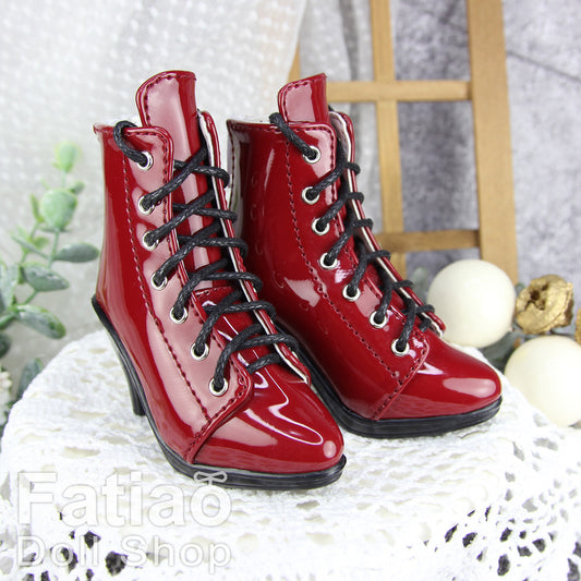 Fatiao -  Dollfie 1/3 BJD SD High Heeled Shoes Boots - Red (Size 6.5cm)