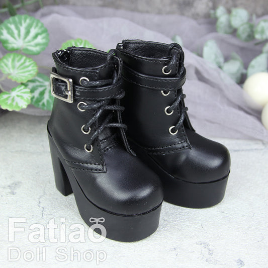 Fatiao -  Dollfie 1/3 BJD SD High Heeled Shoes Boots - Black (Size 6.5cm)