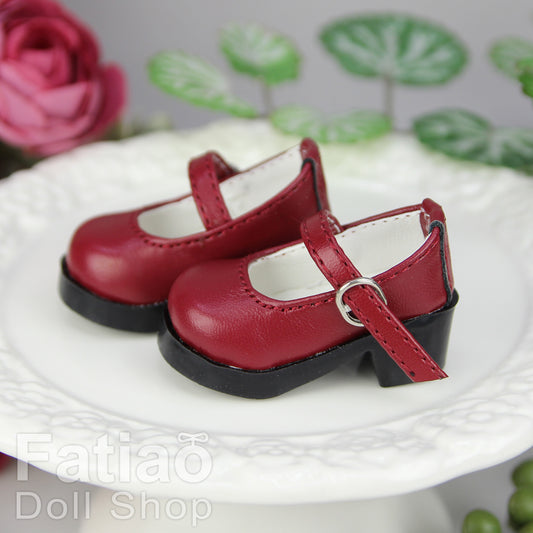 Fatiao - New Dollfie Yo-SD 1/6 BJD Doll High Heeled Shoes - Red wine (Size 4.5cm)