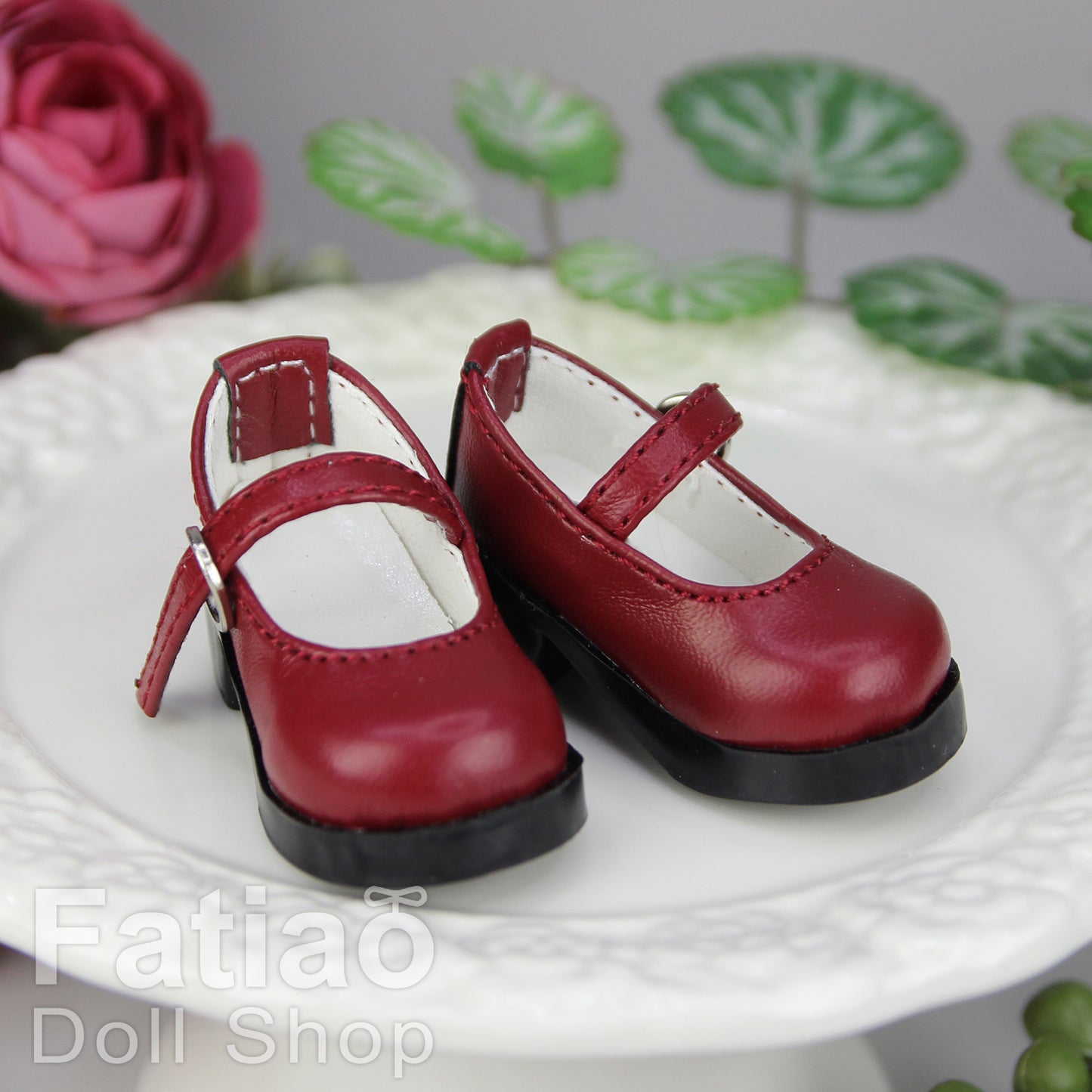 Fatiao - New Dollfie Yo-SD 1/6 BJD Doll High Heeled Shoes - Red wine (Size 4.5cm)