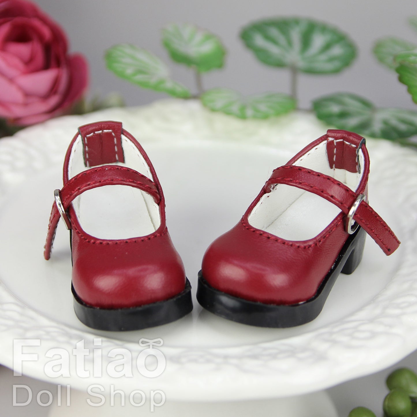 Fatiao - New Dollfie Yo-SD 1/6 BJD Doll High Heeled Shoes - Red wine (Size 4.5cm)