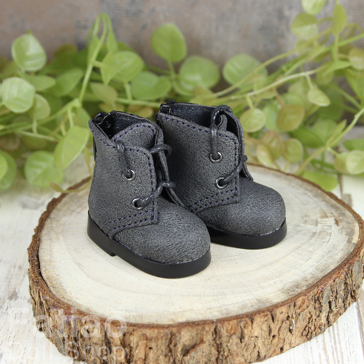 Fatiao - New Dollfie Yo-SD 1/6 BJD Doll Shoes Boots - Gray (Size 4.5cm)