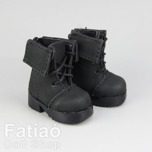 Fatiao - New Dollfie Yo-SD 1/6 BJD Doll Shoes Boots - Black (Size 4.5cm)