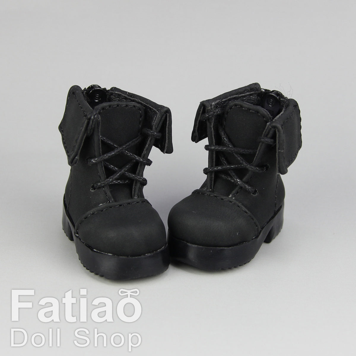 Fatiao - New Dollfie Yo-SD 1/6 BJD Doll Shoes Boots - Black (Size 4.5cm)