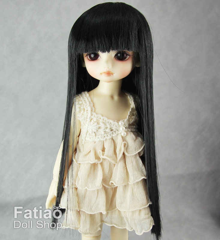 Fatiao - New Dollfie Yo-SD 1/6 BJD - Dolls long Wig 6-7 inch - Black