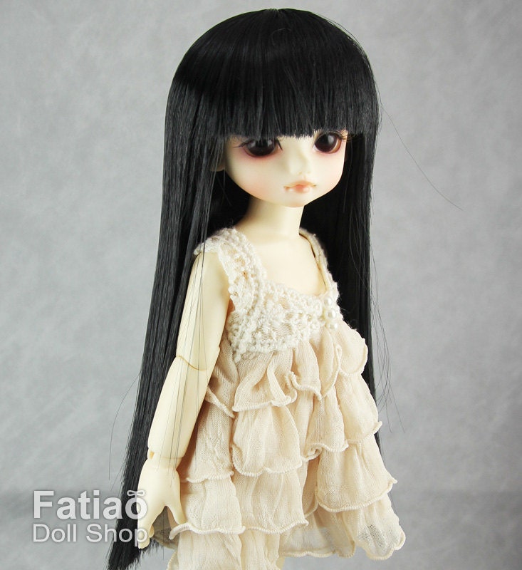 Fatiao - New Dollfie Yo-SD 1/6 BJD - Dolls long Wig 6-7 inch - Black
