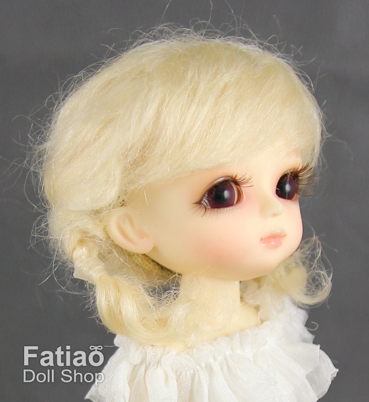 Fatiao - Dollfie Lati Yellow Pukifee 5-6 inch Mohair Doll Wig - Blonde