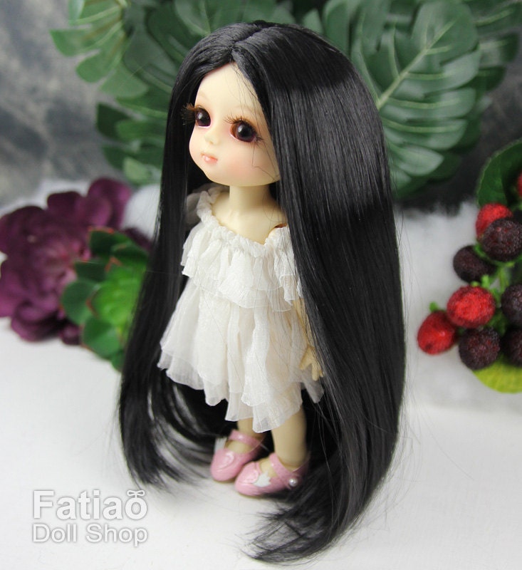 Fatiao - BJD Dollfie Lati Yellow Pukifee 5-6" Doll Wig - Black