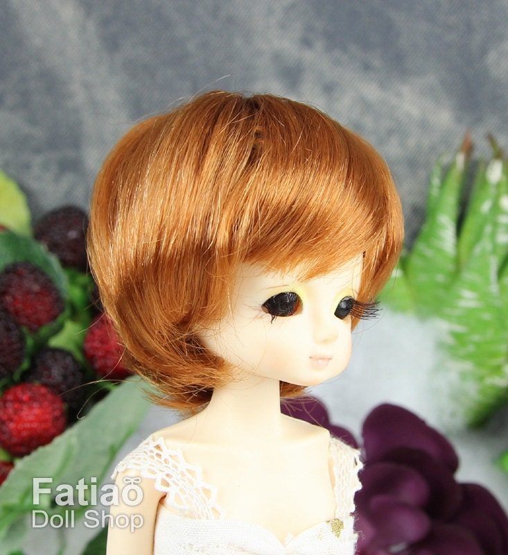 Fatiao - New Dollfie little pullip DAL Nendoroid BJD Dolls Wig - size 4-5" -Caramel
