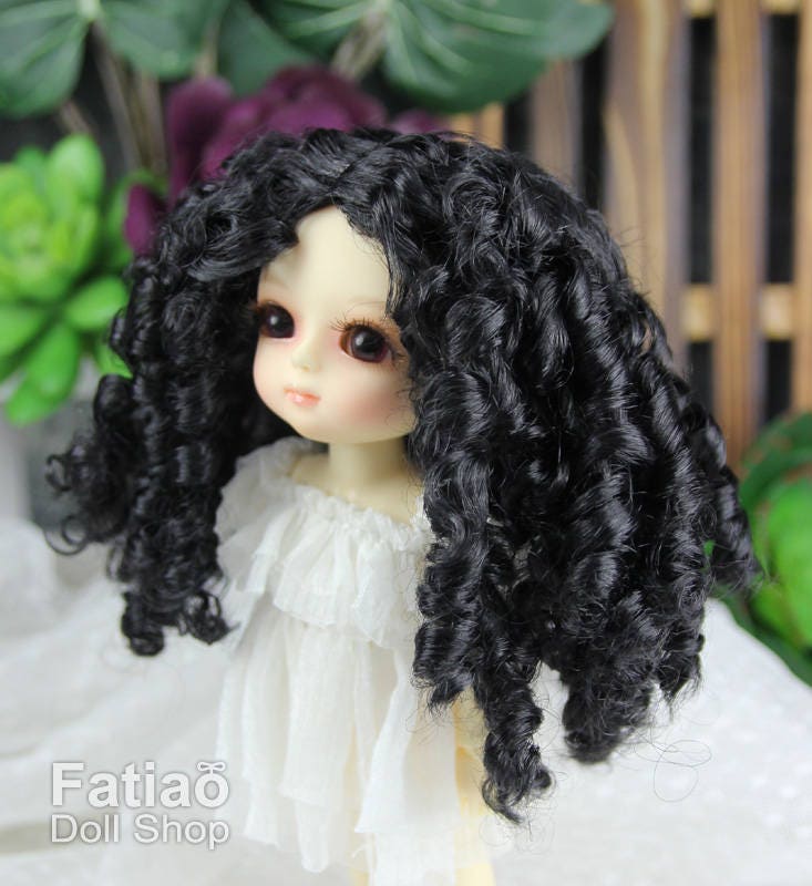 Fatiao - Dollfie Lati Yellow Pukifee 5-6" Doll Wig - Black