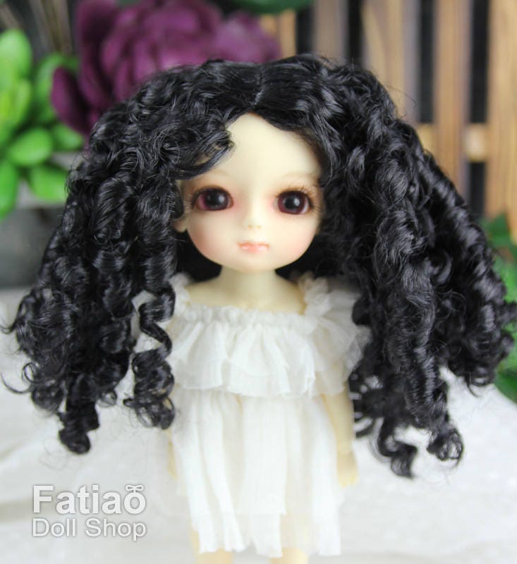 Fatiao - Dollfie Lati Yellow Pukifee 5-6" Doll Wig - Black