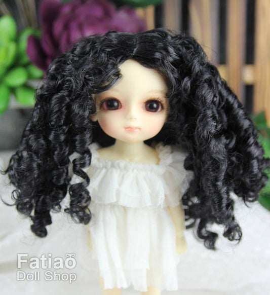 Fatiao - Dollfie Lati Yellow Pukifee 5-6" Doll Wig - Black